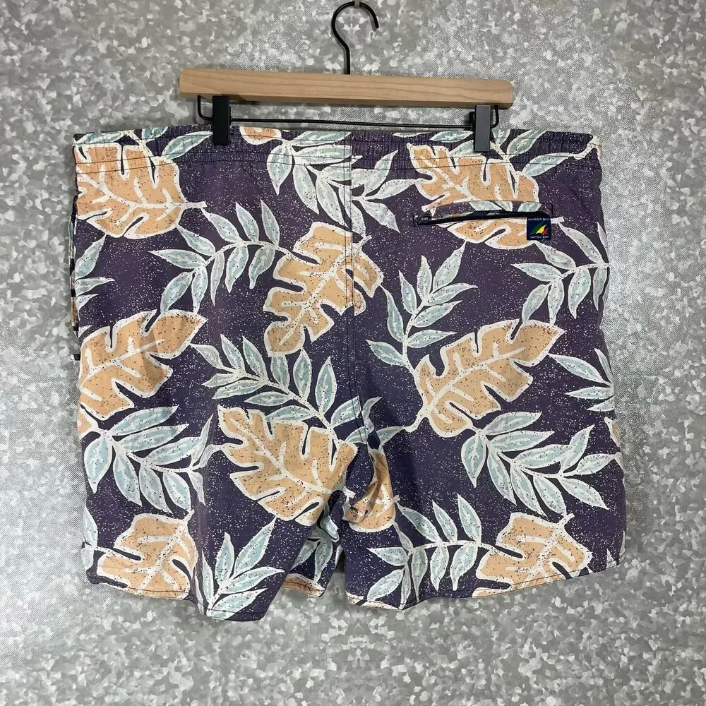 Newport Blue Men's Blue Vintage 90's Swim Trunks - Size XL - 1990's Board Shorts